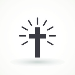 Religion cross icon vector illustration on white background. christian cross icon symbol