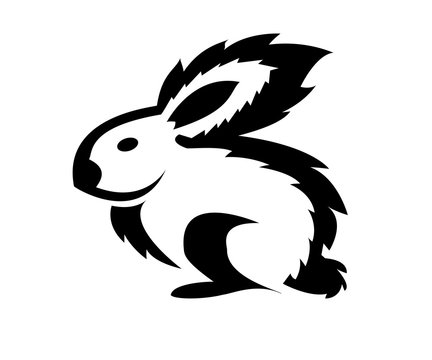 simple bunny vector logo design