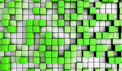 Green geometric futuristic background.