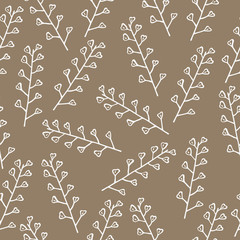 Seamless background with hand-drawn floral pattern. It can be used for decoration of textile, paper and other surfaces.