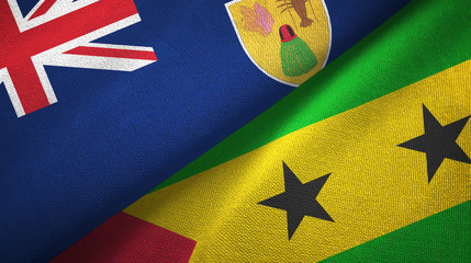 Turks and Caicos Islands and Sao Tome and Principe two flags
