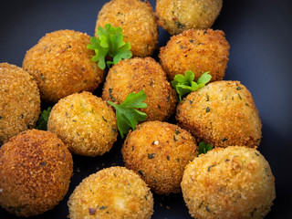 Deep Fried Risotto Balls with herbs