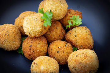 Deep Fried Risotto Balls with herbs