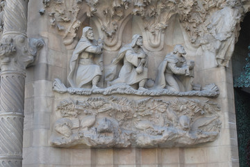 Sculptures Figures & Carvings on Cathedral Wall 