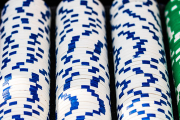Poker game concept. Casino concept for business, risk,chance, good luck or gambling. Stack of Poker...