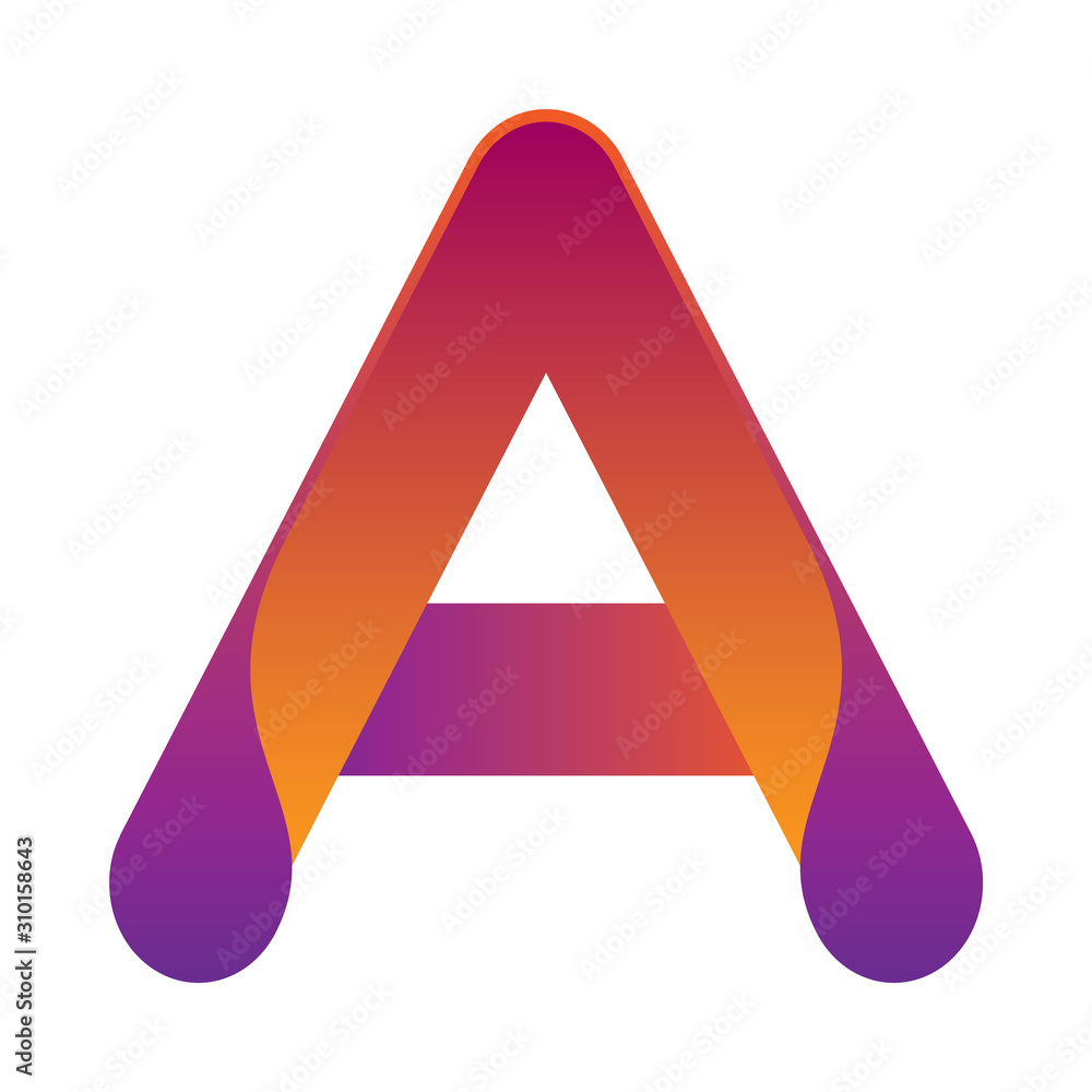 Fototapete vector isolated object in the form of a letter A on a white background