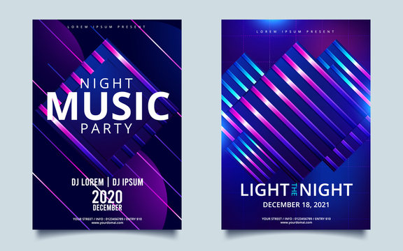 party flyer poster. Futuristic club flyer design template. Vector illustration
