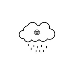Acid rain cloud icon vector formed with simple shapes