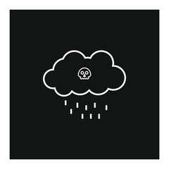Acid rain cloud icon vector formed with simple shapes