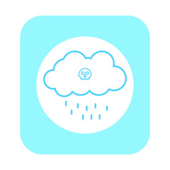Acid rain cloud icon vector formed with simple shapes