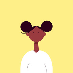 Girl portrait. Flat painting. Vector illustration