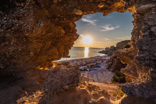 Sunset Above Dhermi Beach -  Dhermi, Vlore, Albania