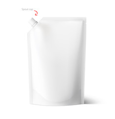 Pouch pack isolated on white background. Front view. Vector illustration. Can be use for template your design, promo, adv. EPS10.	