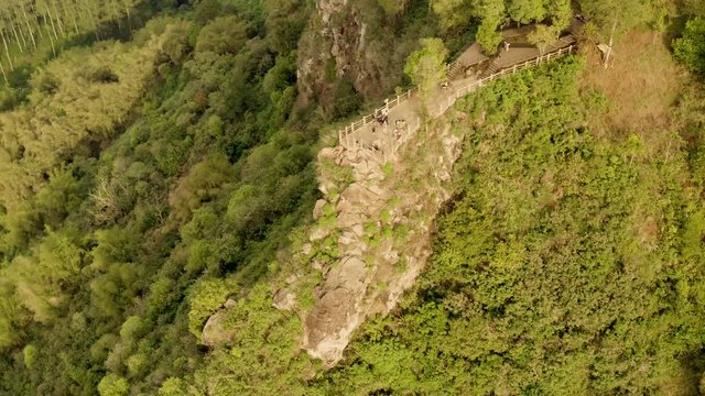 Rounded Aerial Video Of Keraton Cliff in Bandung Indonesia