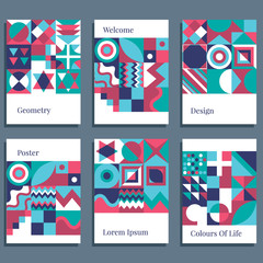 Modern abstract covers set, minimal covers design. Colorful geometric background. vector illustration