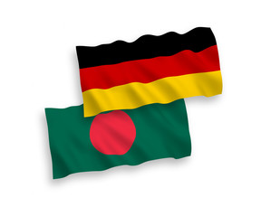 Flags of Bangladesh and Germany on a white background