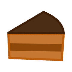 シンプルなチョコケーキのイラスト（手書き風）