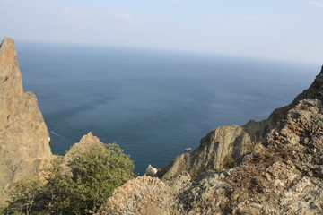 view of mountains and sea