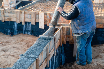 pouring the ceiling at the construction site