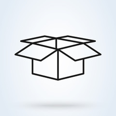 package, box line art. Simple vector modern icon design illustration.