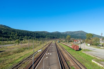 Railway station in Skole, Ukraine