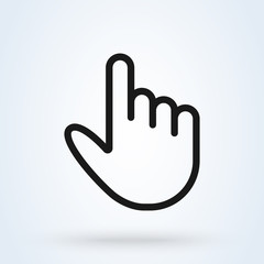 finger hand outline button, Simple modern icon design illustration.