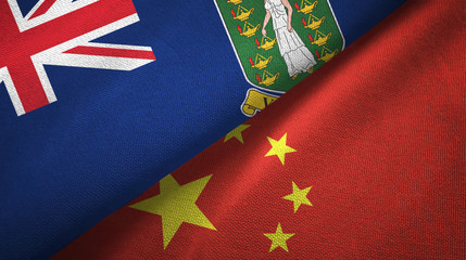 Virgin Islands British UK and China two flags