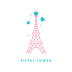 Fototapeta na wymiar Eiffel tower line icon