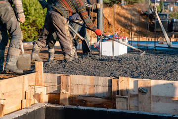 pouring the ceiling at the construction site