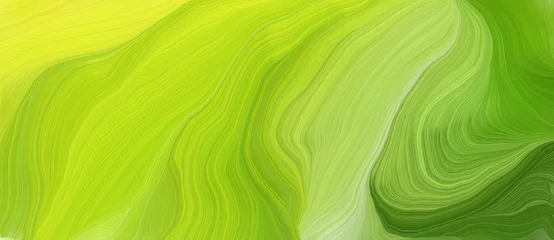 buntes horizontales banner. modernes, weiches, kurviges Wellenhintergrunddesign mit gelbgrüner, dunkelgrüner und brauner Farbe © Eigens