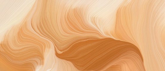 colorful horizontal banner. modern waves background design with burly wood, coffee and bisque color © Eigens