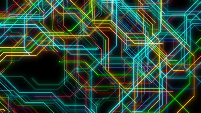 Abstract Looping Video Of Colorful Animated Strokes