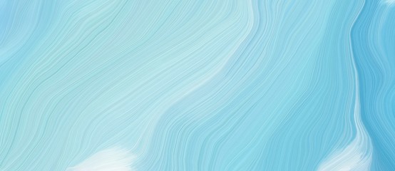 colorful horizontal banner. elegant curvy swirl waves background design with light blue, sky blue and pale turquoise color