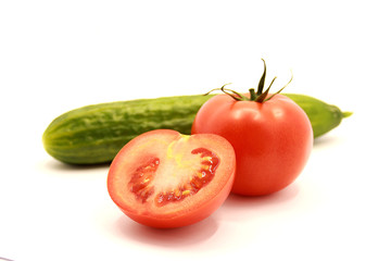 Photo of fresh vegetables on a white background