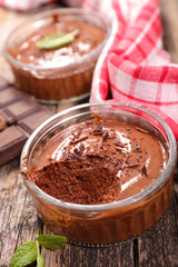 bowl of delicious chocolate mousse
