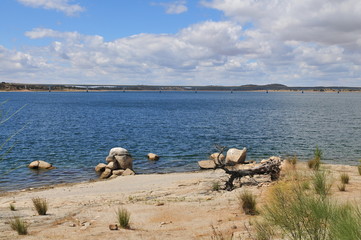 Fototapeta na wymiar Alqueva-Lake, Guadiana river, Mourão, Alentejo, Portigal