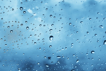 abstract drops glass background / texture fog rain, seasonal background, clear glass with water