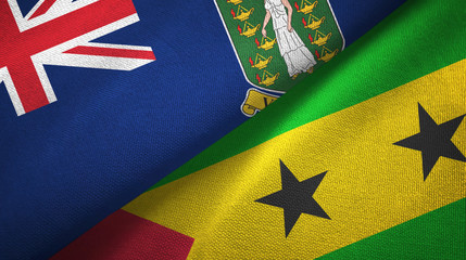 Virgin Islands British UK and Sao Tome and Principe two flags