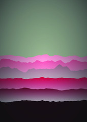 Color Mountains Landscape Generative Art background illustration