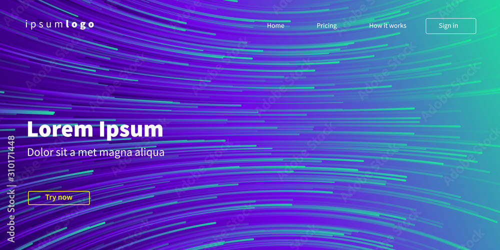 Poster abstract background design. wavy lines in perspective. technology, big data, science, future style d