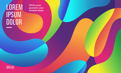 Wavy geometric background. Trendy gradient shapes composition. Eps10 vector.