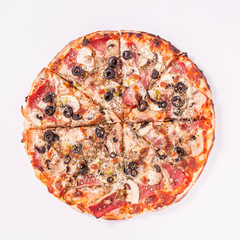 Pizza delicious and tasty top view