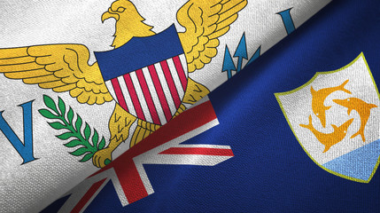 Virgin Islands United States and Anguilla two flags