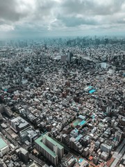 Fototapeta premium aerial view of city from above