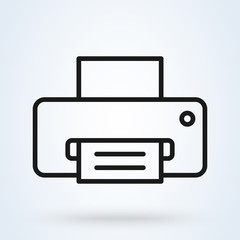 Printer line Simple modern icon design illustration.