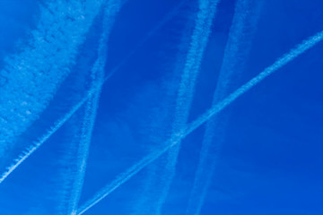 contrails in the sky