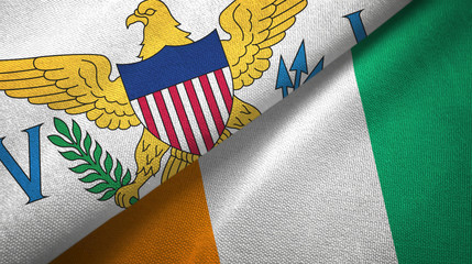 Virgin Islands United States and Cote d'Ivoire Ivory coast two flags