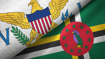 Virgin Islands United States and Dominica two flags