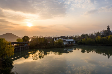 Fototapeta premium landscape of xianghu lake in hangzhou china