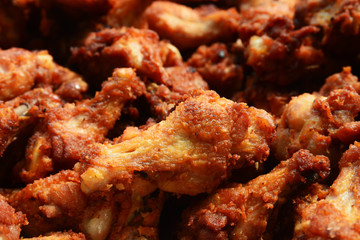 Fried chicken wing or Fried chicken on a plate in thai food style